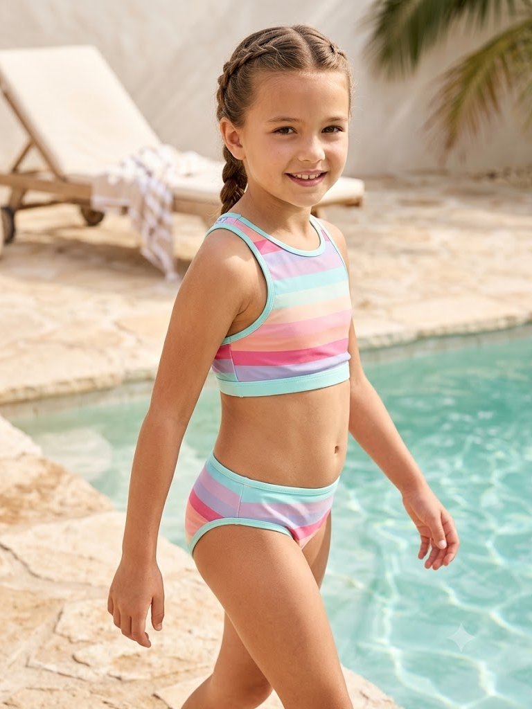 New Eddie Bauer 2 Piece Reversible Raceback Sports Bra Bikini Swimsuit Swim Suit
